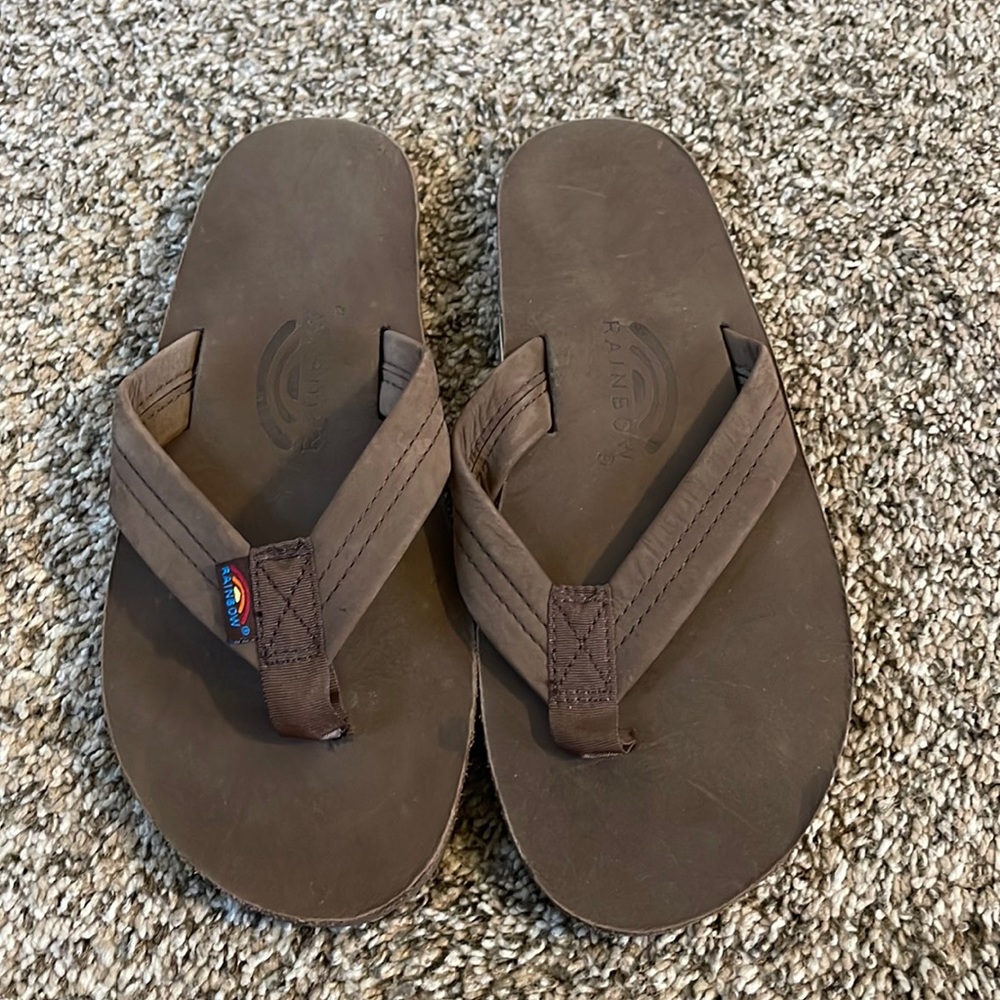 Rainbow flip flops